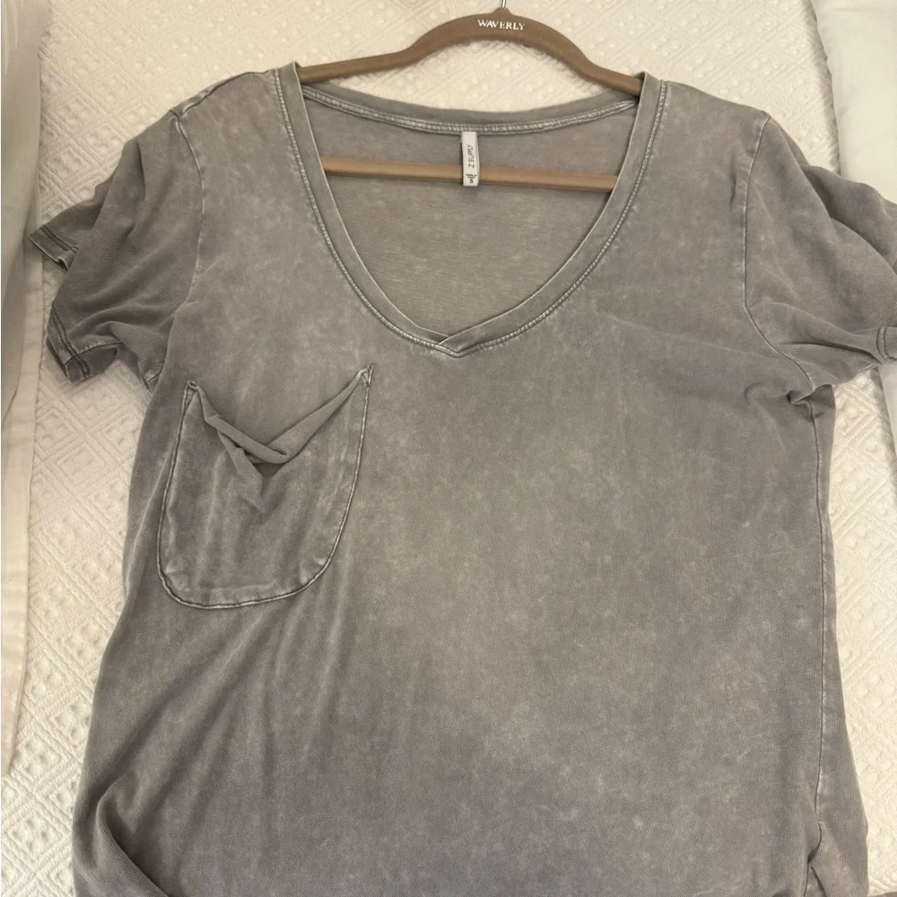 Z Supply Gray Relaxed Short Sleeve Tee - Picture 3 of 7